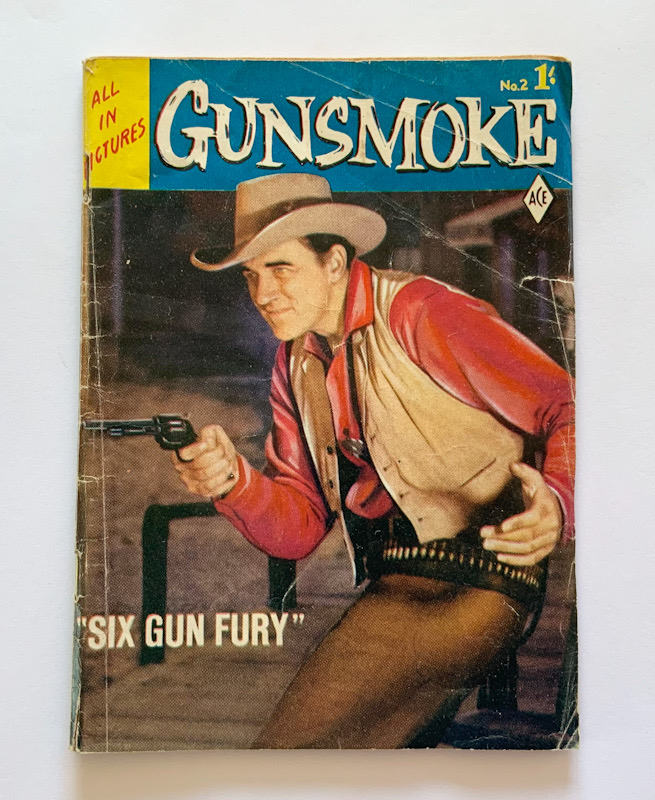 New Zealand GUNSMOKE no.2 pulp fiction Western comic book 1958